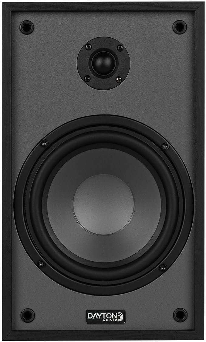 Dayton Audio Classic B65 Bookshelf Speakers, 6.5" Woofer & 1" Tweeter, Passive 2-Way Design, 60W RMS, for Music, TV & Home Audio Systems – Black