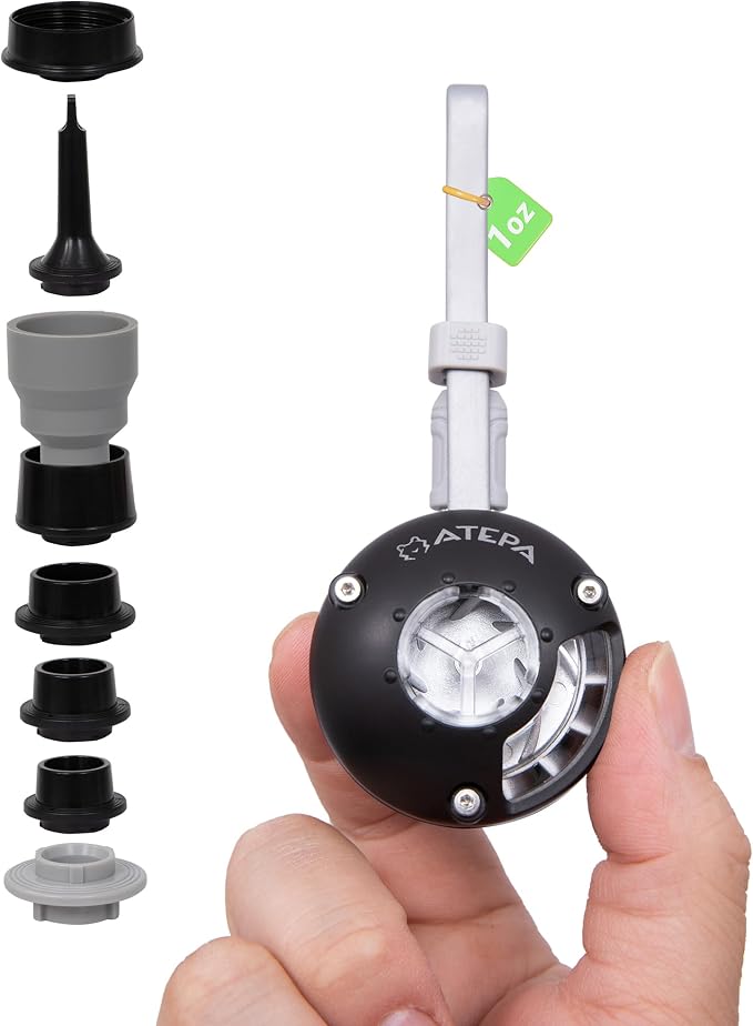 ATEPA Mini Air Pump for Inflatables, Ultra-Light 1oz Portable Air Mattress Pump with 300L/min Fast Inflate Deflate & Type-C Powered Small Air Pump & 7 Nozzles for Camping Backpacking Sleeping Pad