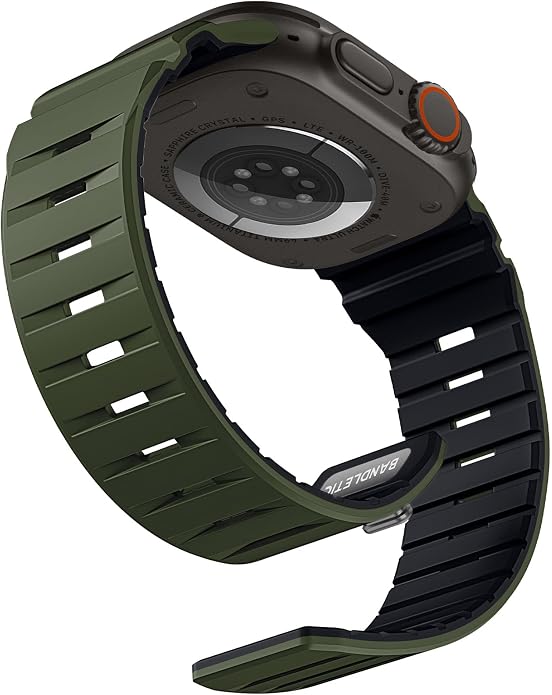 Bandletic Magnetic Watch band Compatible with Apple Watch Bands - Magnet Bands 49mm 46mm 45mm 44mm 42mm Men Women, Rugged Silicone Strap for iWatch Series 11/10/9/8/7/SE3/SE2/SE/6/5/4/3/2/1