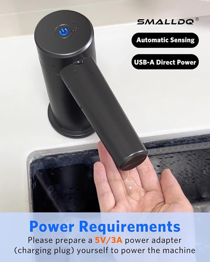 Kitchen Sink Dish Soap Built-in Dispenser, Touchless Electric Embedded Soap Dispenser Pump with 38" Silicone Extension Tube, Designed for Kitchens and Bathrooms (Black)