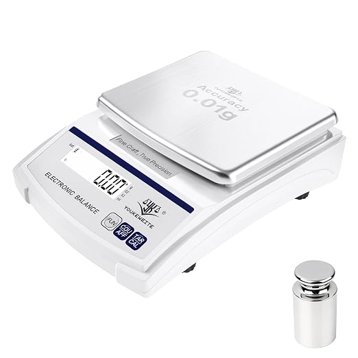 Lab Scale 0.01gx2000g, Digital Gram Weight Scale for Jewelry，Coin & Gold | 0.01g Accuracy Gram Scale, LED Backlit Display, g/oz/ct/ml Conversion, Counting & Tare Function, Laboratory Balance