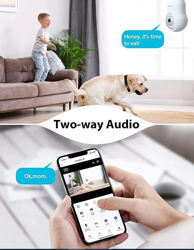 LaView 4MP Bulb Security Camera 2.4GHz,360° 2K Security Cameras Wireless Outdoor Indoor Full Color Day and Night, Motion Detection, Audible Alarm, Easy Installation, Compatible with Alexa (2 Pack)