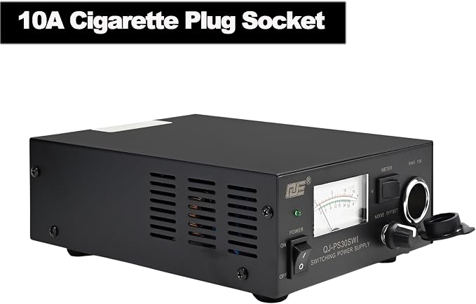 13.8V 30A Bench Power Supply, Ham Radio Switching Power Supply, Regulated Analog DC Power Supply with Cigarette Plug Socket for CB VHF UHF HAM Amateur Radio, Noise Offset Control
