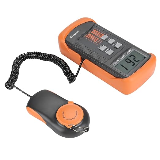 Digital Light Meter 0 to 200000 Lux Range Portable Illuminometer with LCD Display