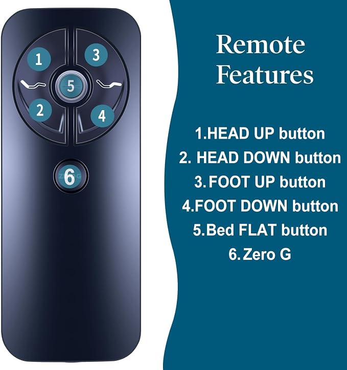 New RF399A RF368B Ease 2.0/3.0/4.0 Replacement Remote Control Compatible with Tempurpedic/Ergo Adjustable Bed Base JLDK.30.03.20