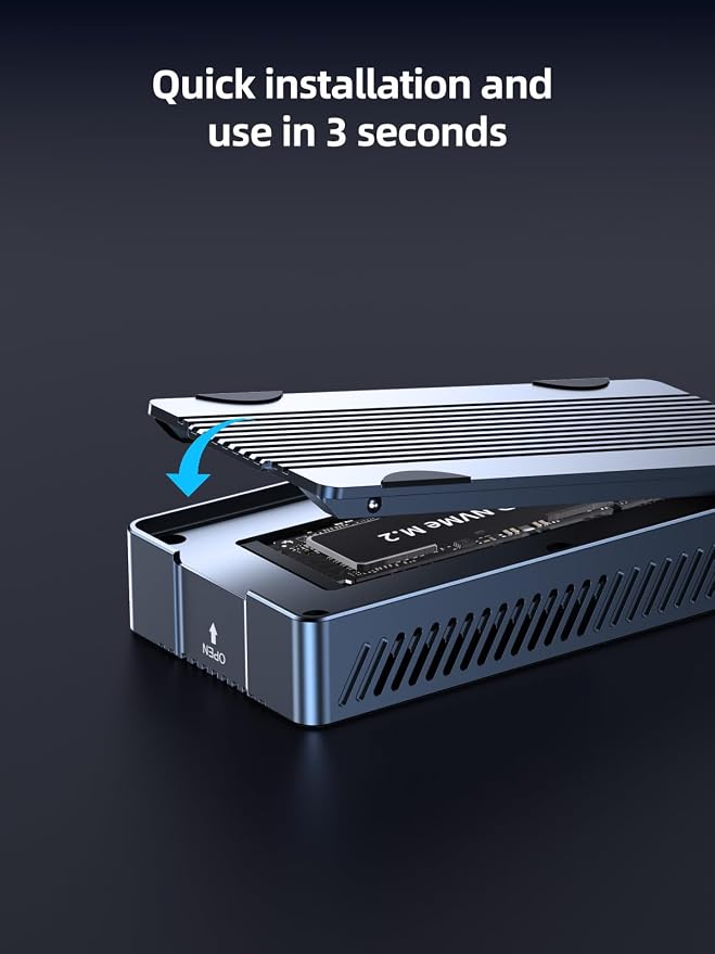 ACASIS 40Gbps M.2 NVMe SSD Enclosure, with Cooling Fan, M.2 Enclosure Compatible with Thunderbolt 4/3,USB4/USB3.2/3.1/3.0/2.0, TBU 405 Pro for M1 M2 Pro/Max Support 2280/2260/2242/2230 (TBU405 Pro)