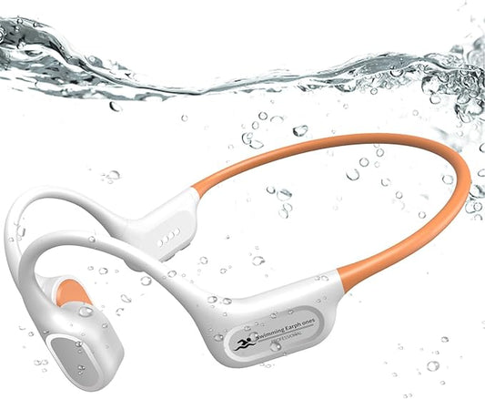 2026 Bone Conduction Bluetooth Headphones-SwimBeats, IP68 Waterproof Swimming Headphones with 32GB MP3 Player, Lightweight Open Ear Design for Swimming/Marathon/Cycling(Orange