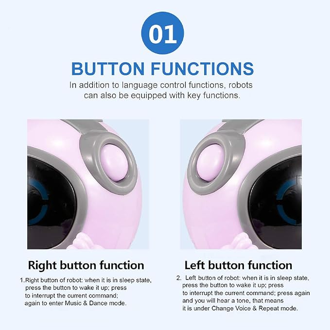 GoolRC Mini Pocket Robot, with Interactive Dialogue Conversation, Voice Recognition, Singing and Dancing, Electric Small Robot Gift (Pink)