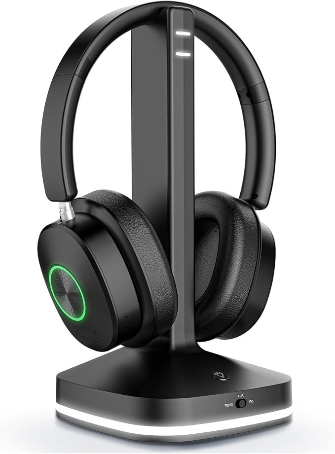 Wireless Headphones for TV Watching, TV Headphones Wireless for Seniors with 3 Audio Modes, Headphone for TV with Transmitter Charging Base, No Delay Over Ear Headset, Gifts for Parents/Elderly