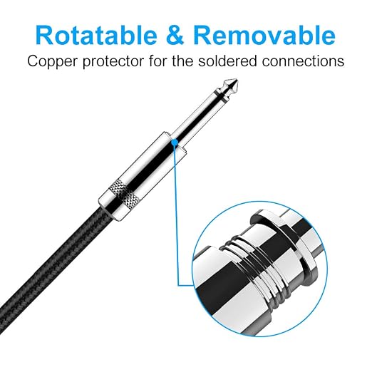 New Bee Guitar Cable 15ft Electric Instrument Cable Bass AMP Cord Straight to Straight for Electric Guitar, Bass Guitar, Electric Mandolin, Pro Audio, Black