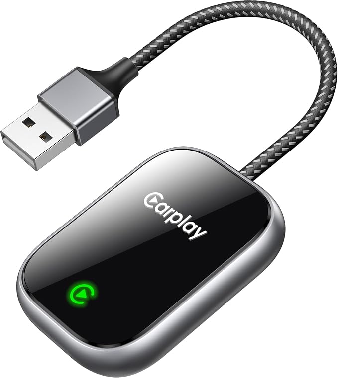 Wireless CarPlay Adapter for Apple iPhone - Convert Factory Wired to Wireless Car Play Adapter, Plug and Play, Auto Connect, No Latency, Compatible with Apple iPhone iOS 10+ Systems USB A/C