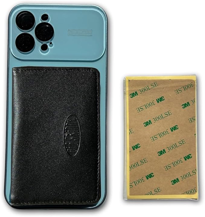 Big Skinny RFID Blocking Leather Phone Card Case with Magnetic Clasp (Tuxedo Black)