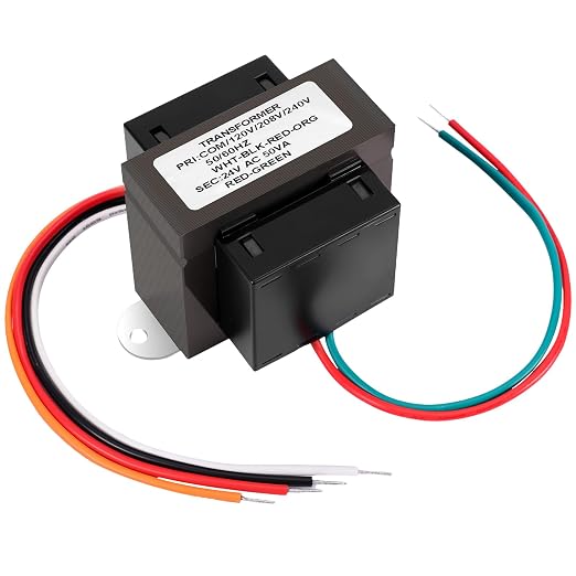 Control Transformer 24V 50VA, Multi-Tap 120/208/240V to 24VAC Industrial Power Transformer with Foot Mount for HVAC Furnace, Relays, and Gas Valves
