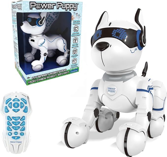 LEXiBOOK Power Puppy - My Smart Dog Robot to Train - Programmable Robot with Remote Control, Training and Gesture Control Function, Dance, Music, Light Effects, Toy for Children - DOG01