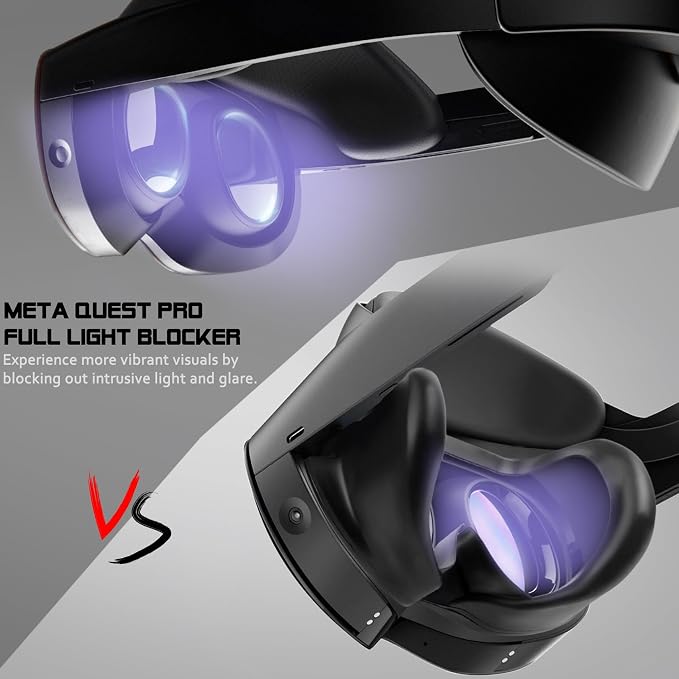 for Quest Pro Full Light Blocker,Silicone Facial Interface Magnetically attaches for VR Quest Pro Accessories