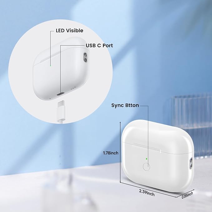 Wireless Charging Case Only for AirPods Pro 1/2 USB C Prot, Replacement Cases Compatible with AirPod Pro 1st / 2nd Gen Charger Case Type-c, (No Earbuds) (for Airpods pro 1/2)