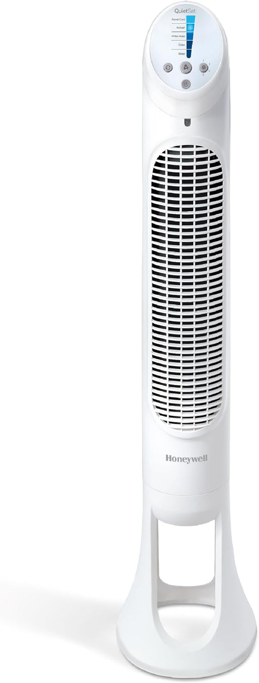 Honeywell QuietSet Whole Room Oscillating Tower filter Fan with Remote, White, HYF260