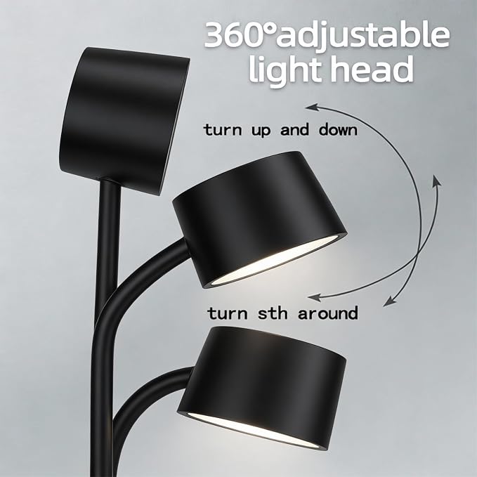 15W Wireless Charging Desk Lamp, Bluetooth 5.0 Speaker, Digital Alarm Clock, Touch Control, 3 Color Lighting & Dimmable, Flexible Gooseneck for Office & Bedside, HYT1772 Black.