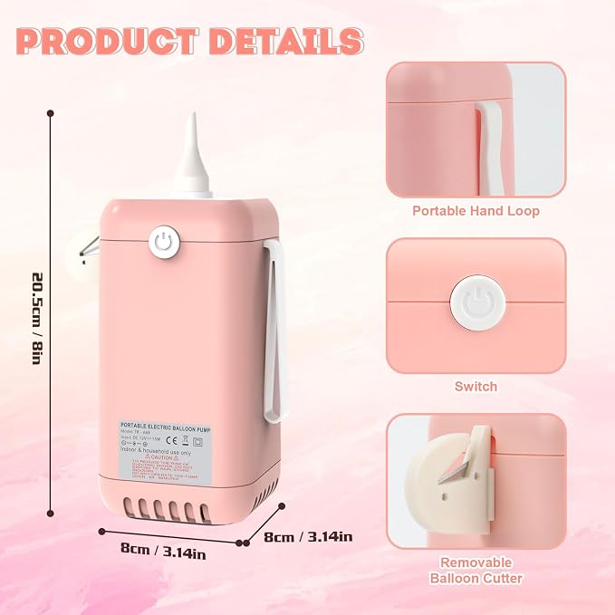 AXHJ Balloon Pump Electric Air Pumps, 2-in-1 Electric Air Balloon Pump，Balloon Inflator for 260q,Foil, Latex Balloons and Sport Balls