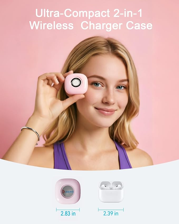 Portable Charging Case Compatible with Oura Ring 4 Charger, Fits All-Sized Ring Gen 4, Up to 10 Ring Charges，Pink (Official Charger NOT Included)