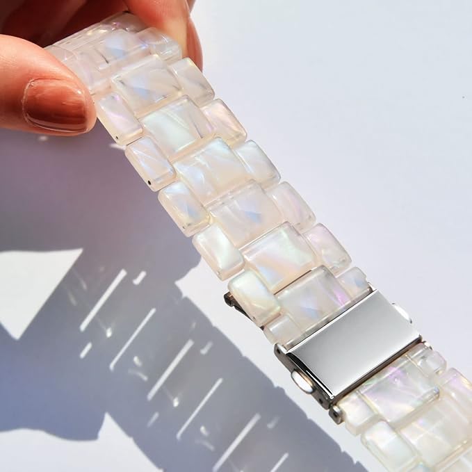 V-MORO Resin Band Compatible with Apple Watch Bands 42mm/41mm/40mm/38mm iWatch Series 11/10/9/8/7/6/5/4/3/2/1/SE Fashion Lightweight Strap Bracelet Wristband Women-Aurora