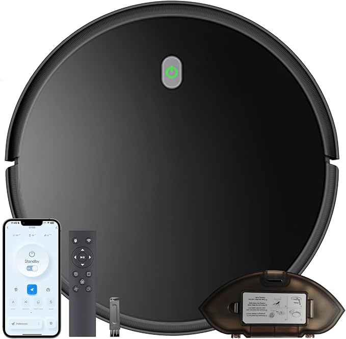 Robot Vacuum and Mop Combo, 2 in 1 Robotic Vacuum Cleaner, 3500 Pa Suction, 120 Min Max, Super Thin, Quiet, App & Remote Control, Ideal for Hard Floor, Hair, Pet Fur, Self-Charge