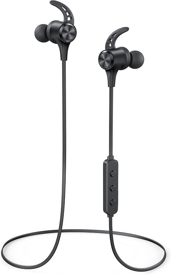 Wireless Headphones, Bluetooth 5.2 Stereo aptX Wireless Earbuds Bass Bluetooth Earbuds Bulit-in Mic with 16H Playtime, Magnetic, IPX7 Waterproof Perfect for Sport, Gym, Normal, Dark Pitch
