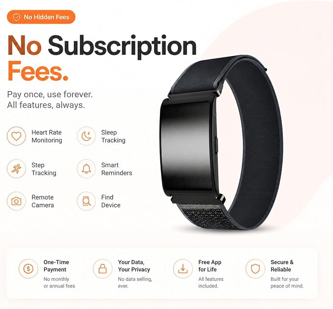 MIDDOW Smart Bracelet for Men Women, Screenless Fitness Tracker, No Subscription, 35-Day Battery Life, 24/7 Activity and Sleep Monitor, Menstrual Cycle Insights, AI Analysis (2 Bands)