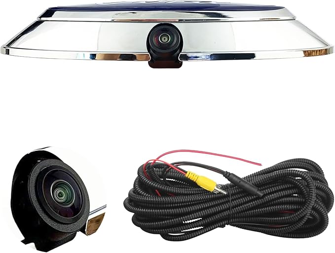 Aftermarket Emblem Backup Camera with Housing Bezel Kit Fit for Ford F150 F250 F350 F450 F550 (2004-2016), HD 700TVL Night Vision, RCA Input Reverse Camera, IP69K Waterproof for Trucks
