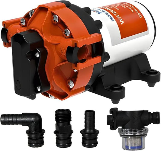 SEAFLO 56A Series Variable Speed Smart Water Pressure Pump – 24V DC, 5.0 GPM, 70 PSI, Self-Priming, Constant Pressure, For Rv/Yacht/Boat/Camper, NSF, CE & Rohs Certified, UL Listed, 4-Year Warranty