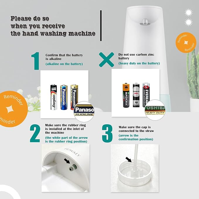 Automatic Foaming Soap Dispenser Suitable for bathrooms and Kitchens (White)