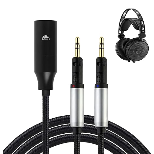 okcsc 4 PIN XLR Replacement Cord for Audio-Technica ATH-R70X R70XA Headphone Cable 4 Core Braid OFC Cable 4PIN XLR Plug 6.5FT Length