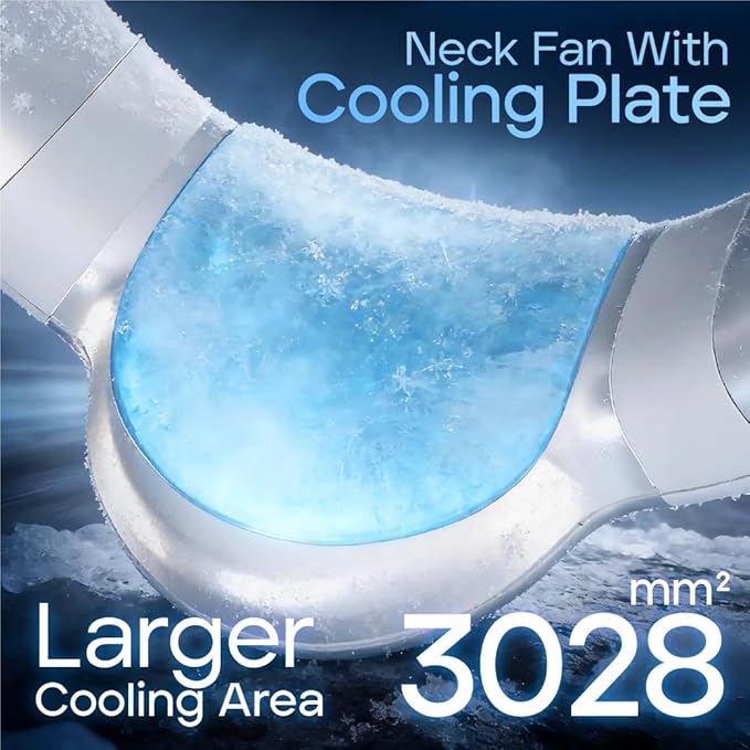 Neck Fan Rechargeable with Semiconductor Cooling Plate, 7000mAh Portable Neck Air Conditioner 3+ Hours Battery, 360g Lightweight Wearable for Travel Hot Flashes Outdoor