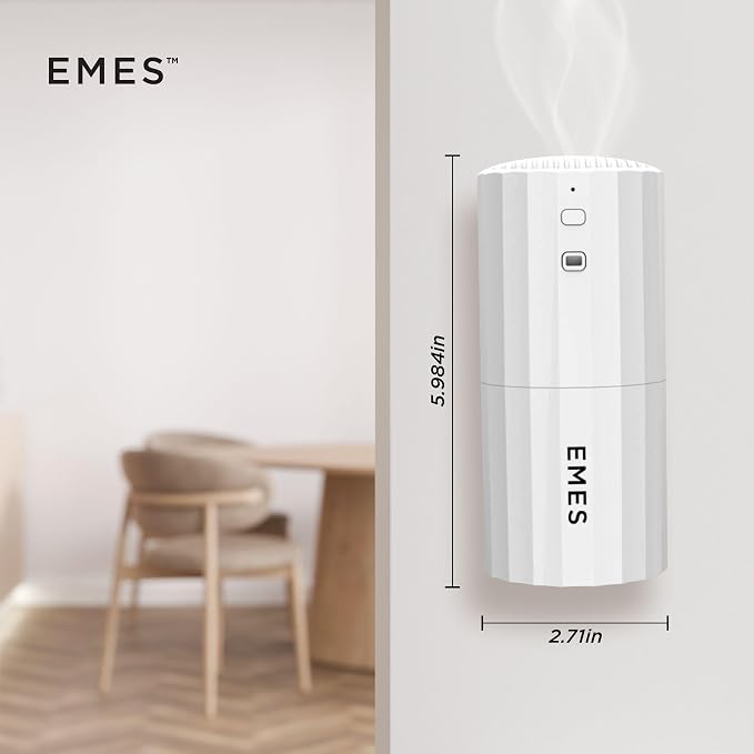 EMES Waterless Smart Aromatherapy Diffuser | Scent Diffuser for Essential Oils for Home, Office & Spa | 24-Hour Bluetooth-Controlled Scent Air Machine, 130ml Capacity, Covers 500 Sq Ft - White