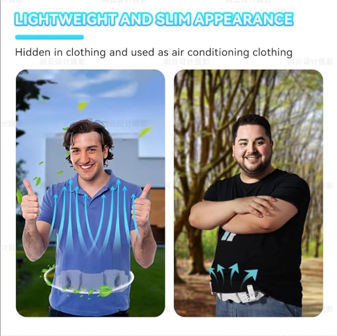 Portable Waist Fan Rechargeable, Belt Clip On Cooling Device 8000 mAh Body Wearable Personal Under Shirt Fan that Blow Cold Air for Travel/Outdoor/Farm/Camping/Hiking/Fishing (white)