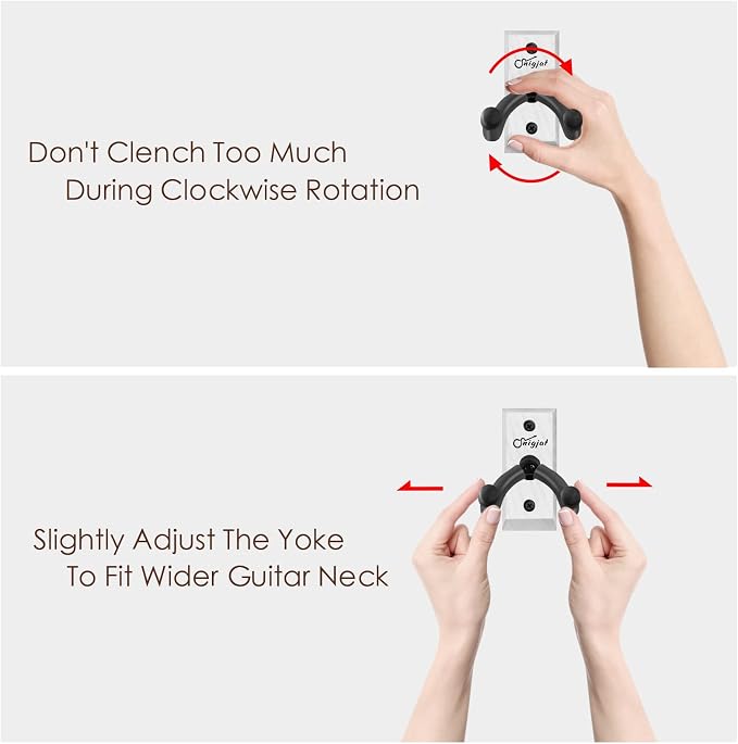SNIGJAT Guitar Hanger 2 Pack, Hardwood Guitar Wall Mount, Rotatable Guitar Wall Hanger with Screws, V-Shaped Wall Hook Holder Stand for Acoustic Electric Guitar, Bass, Banjo, Mandolin