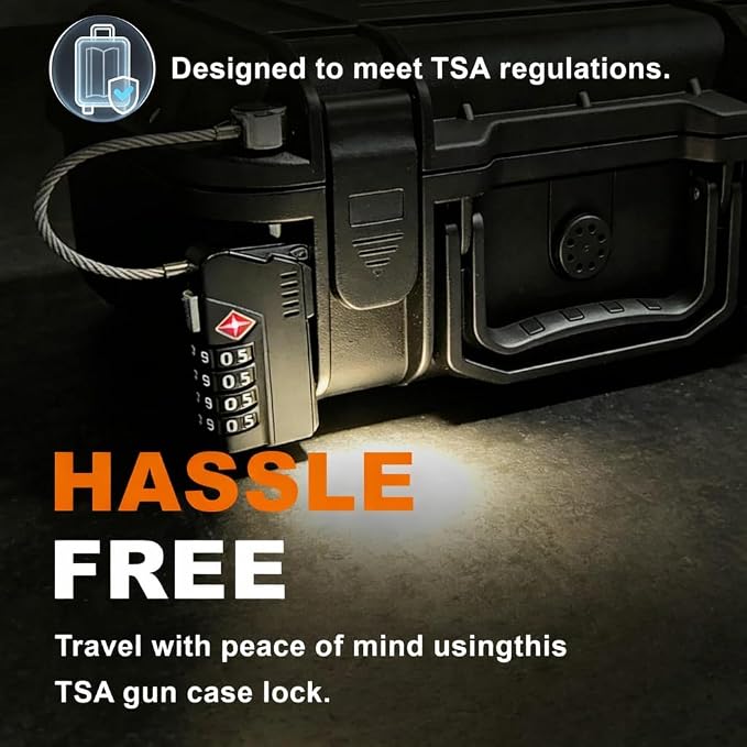 TSA Approved Gun Case Locks 2 Pack - Heavy Duty Combination Lock, Keyless Security for Gun Case, Pistol Case, Pelican Case & Airplane Travel Storage