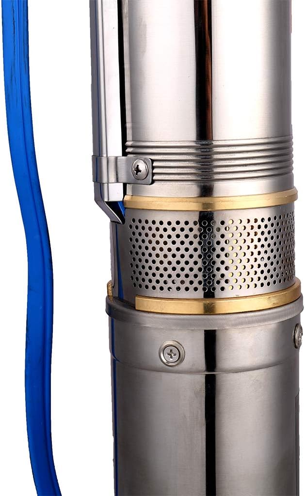Submersible Pumps 3" OD Pipe 110V/60HZ 0.25KW 0.33HP Stainless Steel Deep Well Pumps 1" Outlet Submersible Bore Pump Deep Well Pump with Control Box for Industrial and Home Use