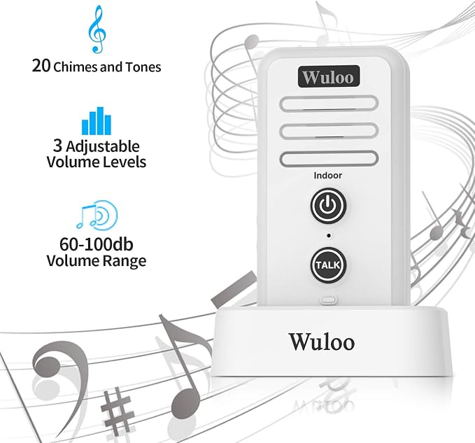 Expandable for Wuloo Wireless Intercom Doorbell, an Additional Indoor Unit for Expanding Wuloo Doorbell System(Only Indoor Unit, CAN NOT Work Without Outdoor Unit)