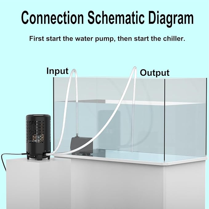 Carfree Fish Aquarium Chiller Semiconductor Technology Cooling Water Low Noise 35dB Long Service Life Small Size Energy-Saving for ≤12Gal Tank(Patent No.: US D1065431S)