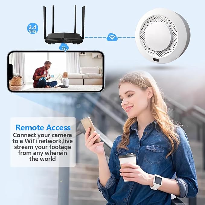 WiFi Hidden Camera, Magnetic 360° Rotatable Indoor Security Cam | 5000mAh Large Built-in Battery,Magnetic Mount 360° Manually Rotatable Lens,1080P Clear Recording，Video Only
