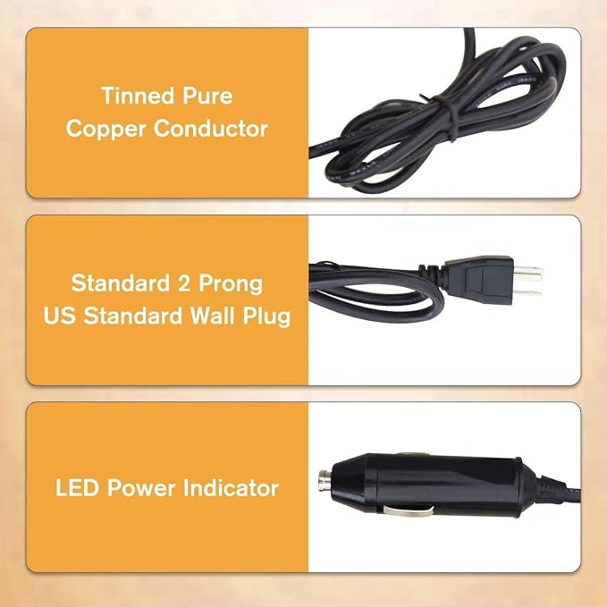 Waterproof 12V Power Adapter Compatible with GMG Green Mountain Grill Jim Bowie, Daniel Boone, Davy Crockett Prime/Prime Plus Grill, P-1001 P-1266 Power Cord Replacement Part for Ledge Peak Trek