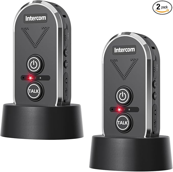 Doorbell Wireless for Home, Wireless Intercom System 4900ft Long Range,Two Way Intercom Doorbell with 3 Volume Levels,20 Ringtones,Intercoms for Home Classroom Business,2 Pack