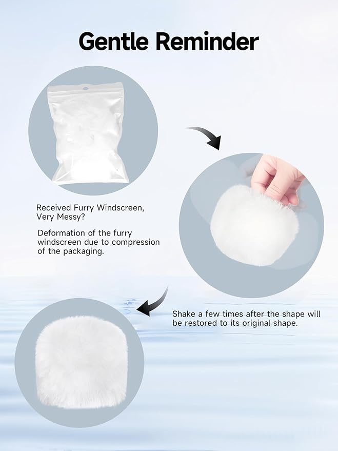 YOUSHARES Blue Yeti Pop Filter - Microphone Cover, Furry Wind Muff, Mic Windscreen for HyperX SoloCast | Yeti | Nano | Fifine AM8 | Razer Seiren / V3 Mini and More USB Mics, White