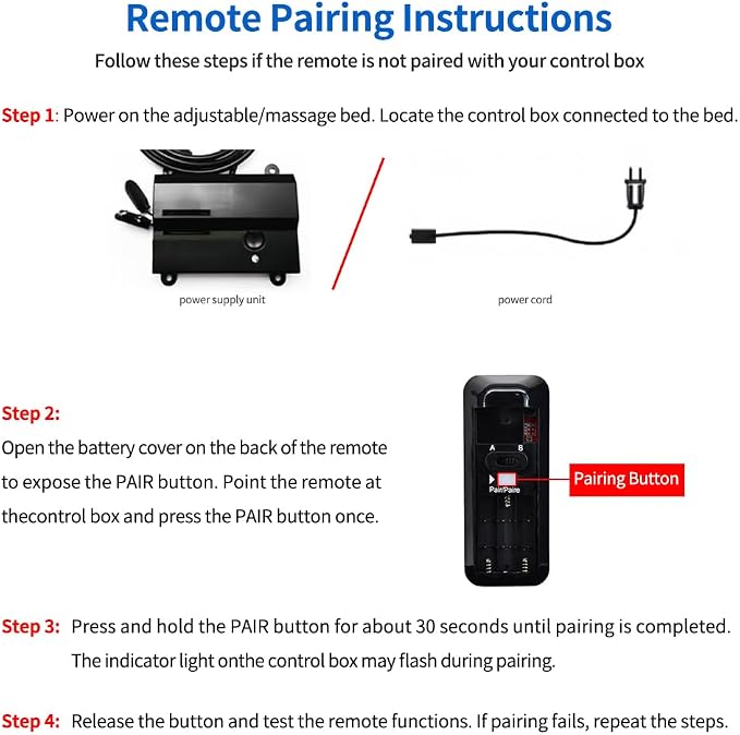 RF399A RF368B MC120TS Remote Replacement for keeson Adjustable Bed Remote/Tempurpedic Ergo Adjustable Bed Base JLDK.30.03.20, Compatible with keeson MC120TS JLDP.15.012.404, 2 Years Warranty