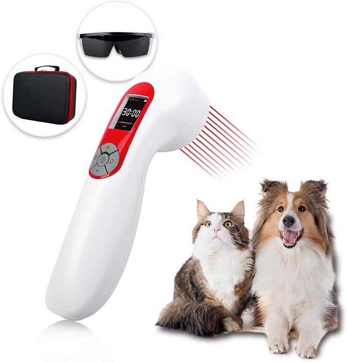 5000mAh Infra Red Light Cold Laser Therapy Device for Dog Pain Relief Low Level Infrared Laser Therapy Machine Pet 808 650nm Professional Vet LLLT Horse Portable Healing Treatment Home Muscle Relax