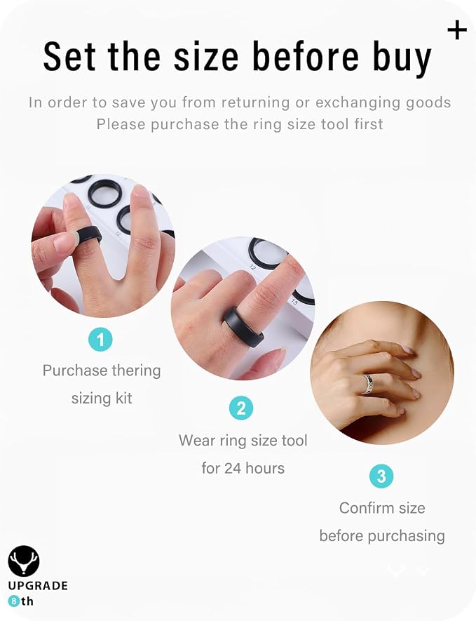Smart Ring Sizing Kit - Ring Size Measurement Mold - 8 Sizes to Choose from -6 to 13 - Purchase Smart Ring can Refund Ring Size Mold fee