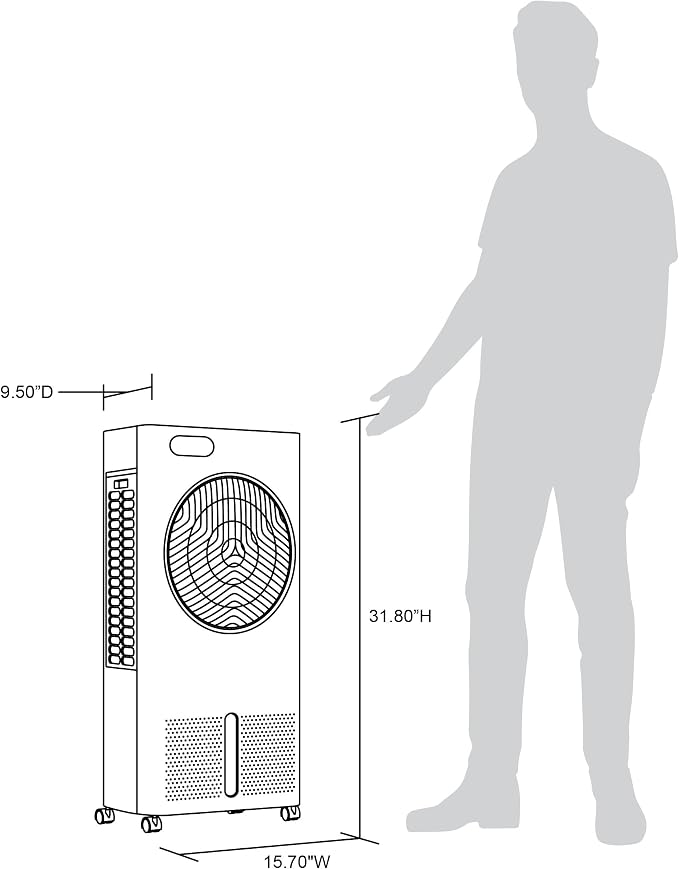 Newair Evaporative Air Cooler | AC Portable Air Conditioner Alternative with 1,600 CFM Airflow | Room Cooling Fan for Bedroom, Garage & Indoor Use | White