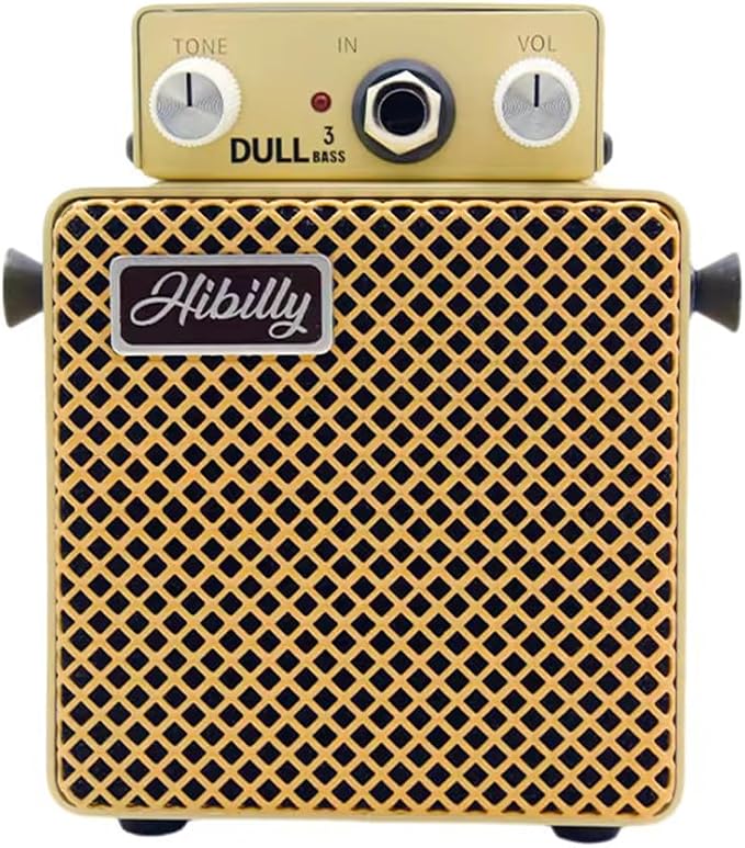 Dull3 Full-Metal Mini Bass Amplifier, Rechargeable 3W Pocket Micro Amp with Clean/Overdrive/Distortion Modes, 3" Speaker, 1200mAh Battery