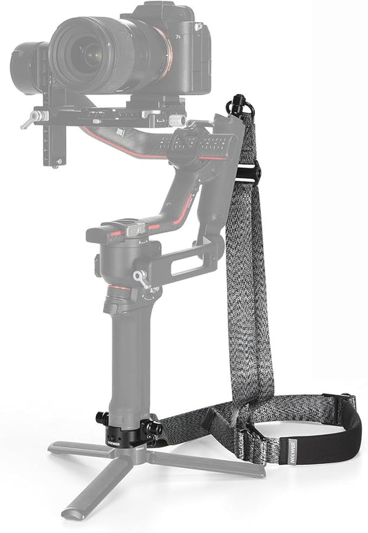 NEEWER RS4 RS3 Gimbal Shoulder Strap, Weight Reducing Padded Adjustable Strap with Baseplate Quick Release QD Buckle Compatible with DJI RS4 RS4Pro RS3 RS3Pro RS2 Sling Handle, Grey, GA016